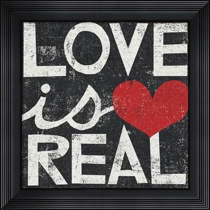 Framed Love Is Real Grunge Square Print