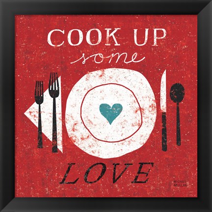 Framed Cook Up Love Print