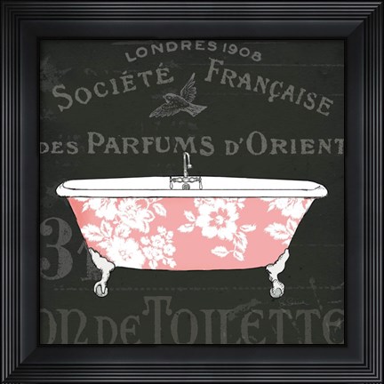 Framed Chalkboard Bath II Print