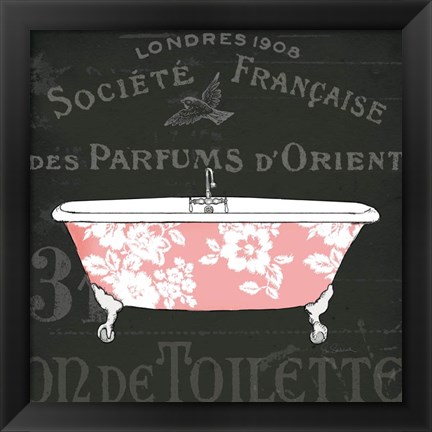 Framed Chalkboard Bath II Print