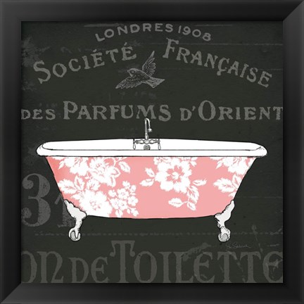 Framed Chalkboard Bath II Print