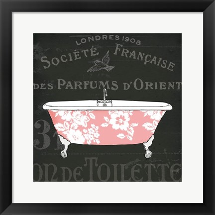 Framed Chalkboard Bath II Print