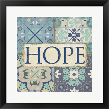 Framed Santorini II - Hope Print