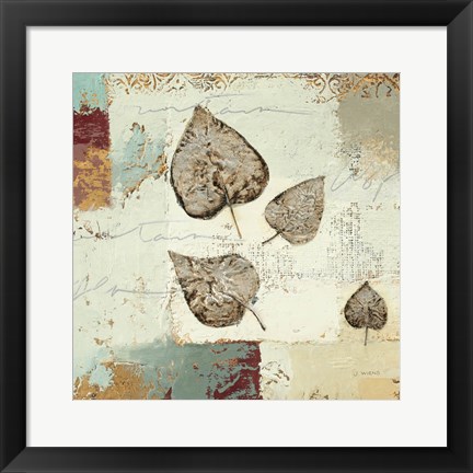 Framed Silver Leaves I Print