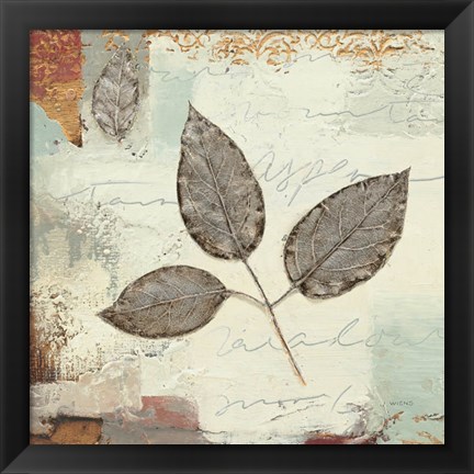 Framed Silver Leaves II Print