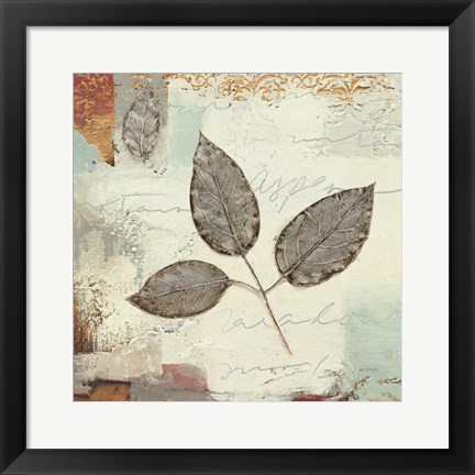 Framed Silver Leaves II Print