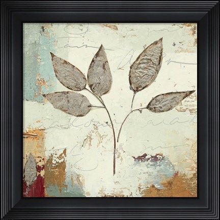 Framed Silver Leaves III Print