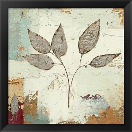 Framed Silver Leaves III Print