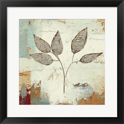 Framed Silver Leaves III Print
