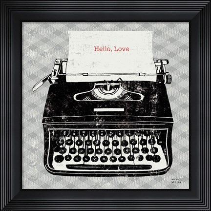Framed Vintage Analog Typewriter Print