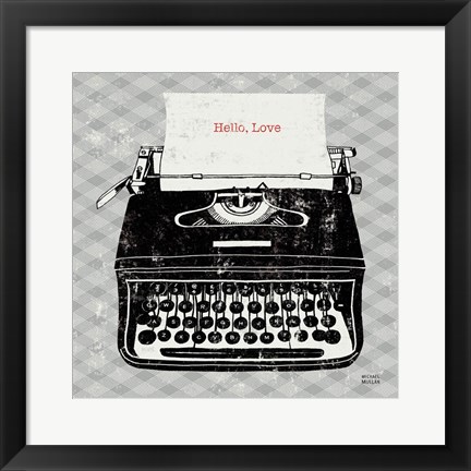 Framed Vintage Analog Typewriter Print