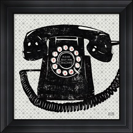 Framed Vintage Analog Phone Print