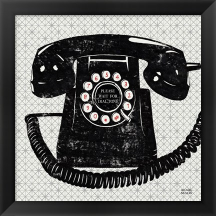 Framed Vintage Analog Phone Print