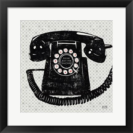 Framed Vintage Analog Phone Print