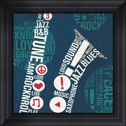 Framed Type Sax Square Print