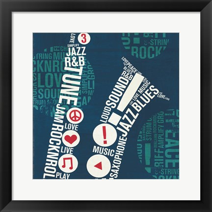 Framed Type Sax Square Print