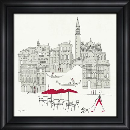 Framed World Cafel IV - Venice Red Print