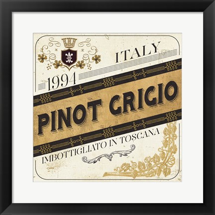 Framed Wine Labels IV Print