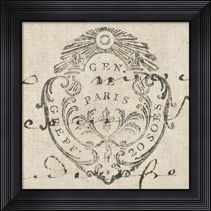 Framed Letter Crest I Print
