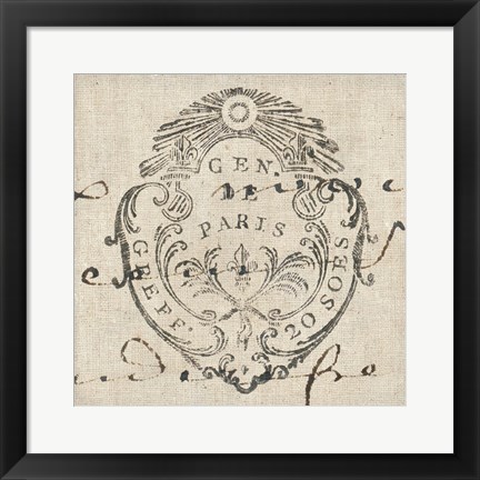 Framed Letter Crest I Print