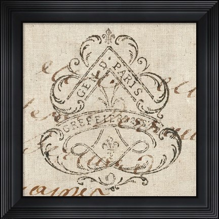 Framed Letter Crest III Print