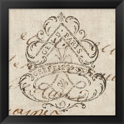 Framed Letter Crest III Print