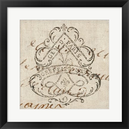 Framed Letter Crest III Print