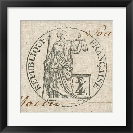 Framed Letter Crest V Print