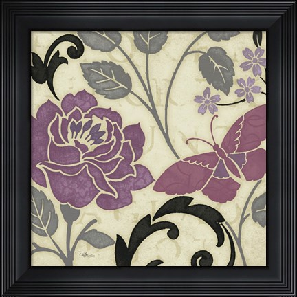 Framed Perfect Petals I Lavender Print