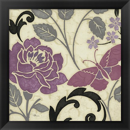 Framed Perfect Petals I Lavender Print