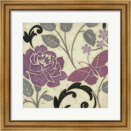 Framed Perfect Petals I Lavender Print