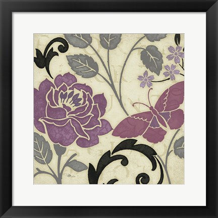 Framed Perfect Petals I Lavender Print