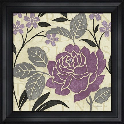 Framed Perfect Petals II Lavender Print