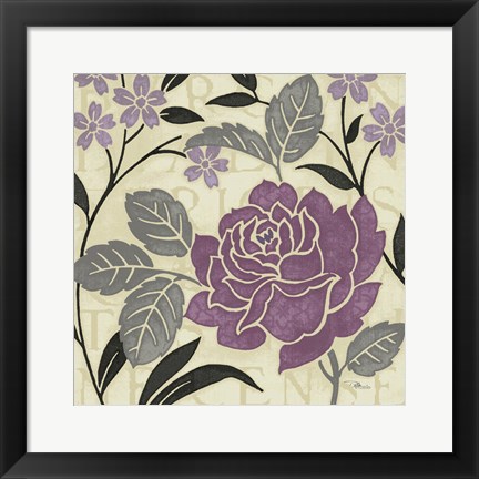 Framed Perfect Petals II Lavender Print