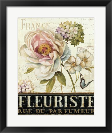 Framed Marche de Fleurs III Print