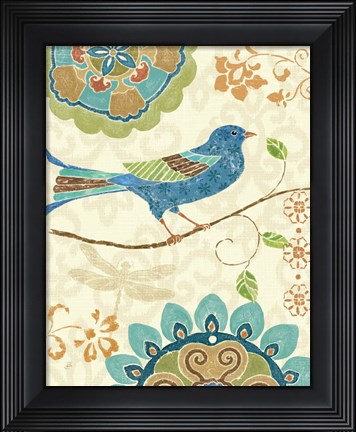 Framed Eastern Tales Birds I Print