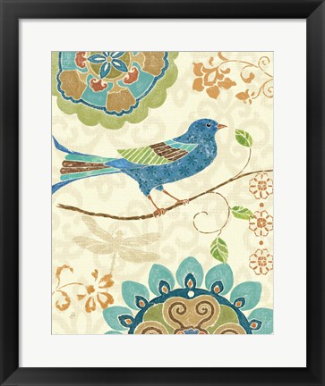 Framed Eastern Tales Birds I Print