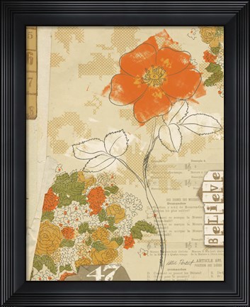 Framed Collaged Botanicals I Print