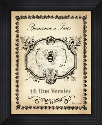 Framed Paris Bees I Print