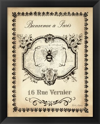 Framed Paris Bees I Print