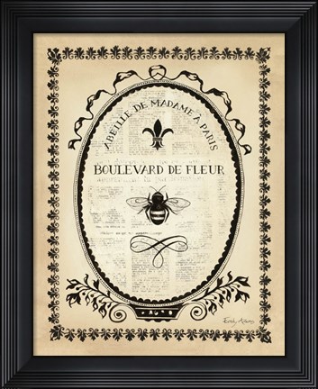 Framed Paris Bees II Print