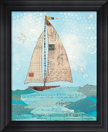 Framed Coastal Notes I Print