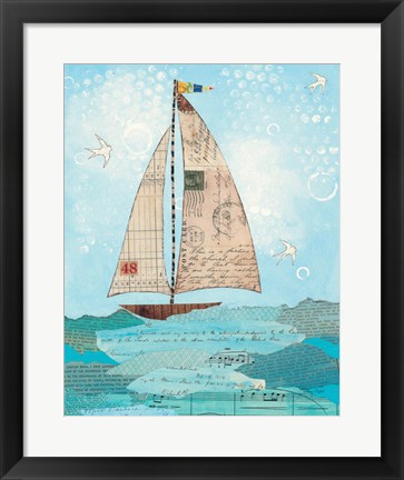 Framed Coastal Notes I Print