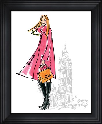 Framed Colorful Fashion I - London Print