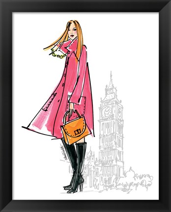 Framed Colorful Fashion I - London Print