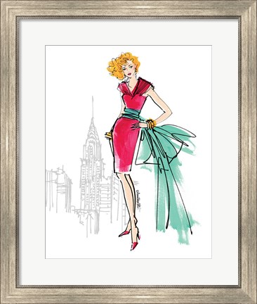Framed Colorful Fashion III - New York Print
