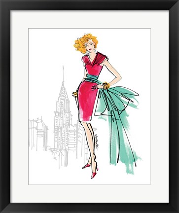 Framed Colorful Fashion III - New York Print