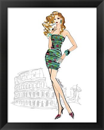 Framed Colorful Fashion IV - Rome Print