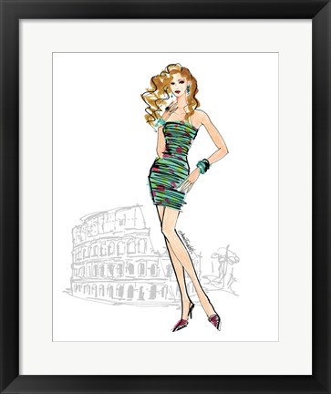 Framed Colorful Fashion IV - Rome Print