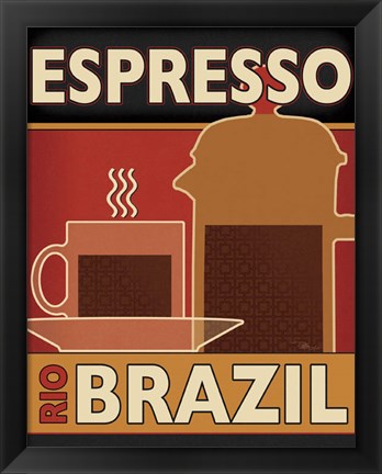 Framed Deco Coffee I Print